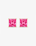 Brincos Socotra - Banhada a Ouro 24k com Zircônia Rosa