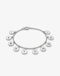 Pulseira Feminina - Leges Dei Aeternae Banhada a Ouro Branco