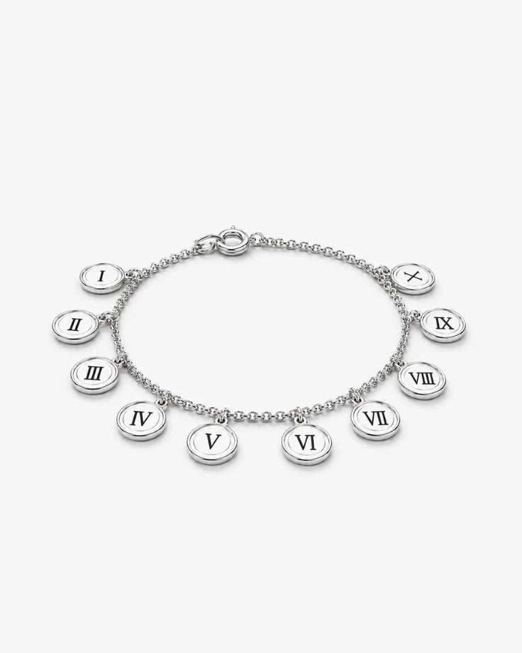 Pulseira Feminina - Leges Dei Aeternae Banhada a Ouro Branco