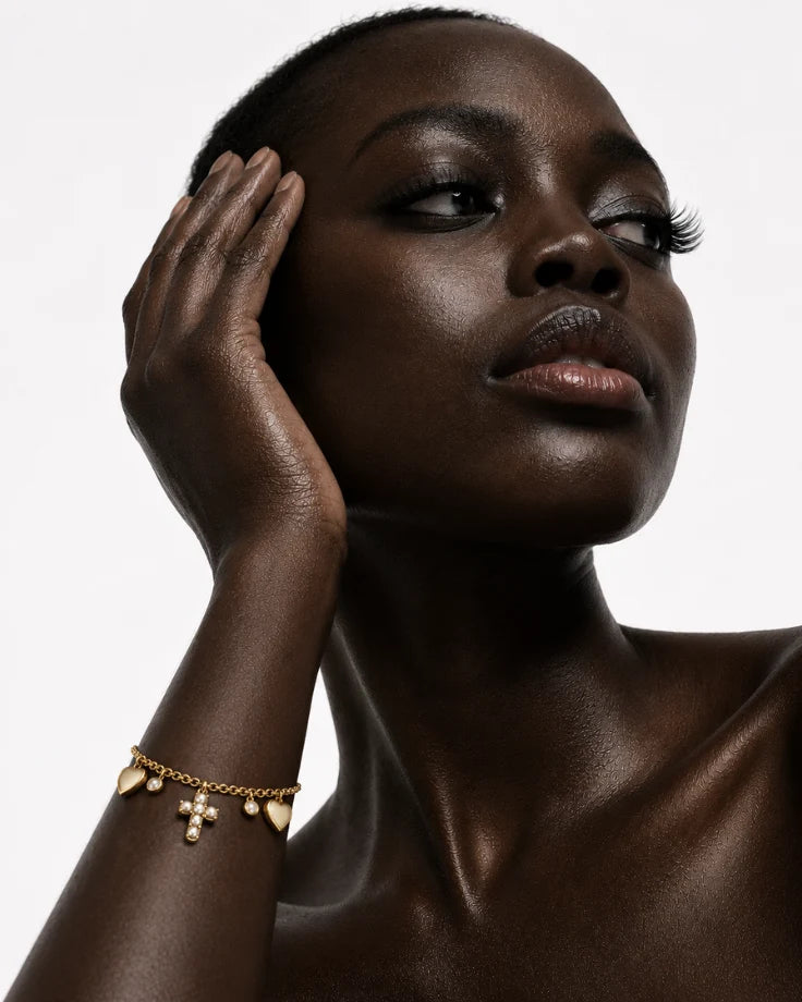 Pulseira Feminina - Margarita Banhada em Ouro 24k com Pérolas