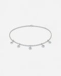 Colar Choker Olho Grego Feminino - Creta Banhado a Ouro Branco