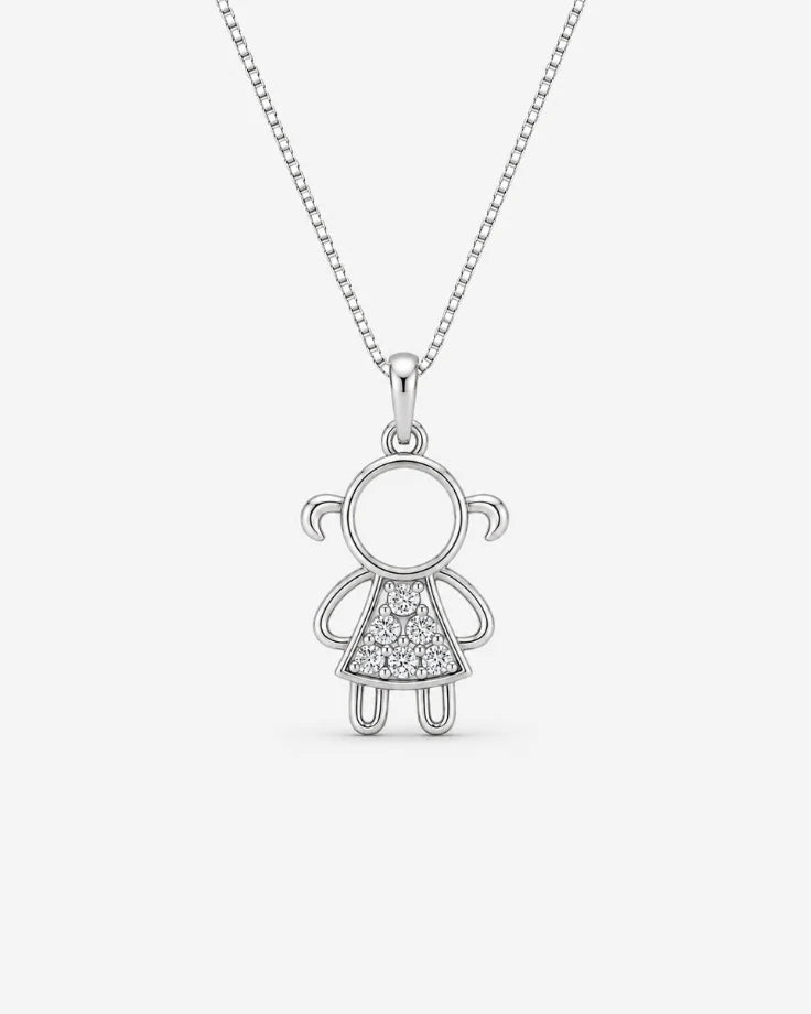 Colar Feminino - Perséfone Mãe e Filha em Prata 925 com Zircônia