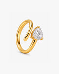 Anel Feminino Orbitis Aureum  Espiral Banhado em Ouro 24k