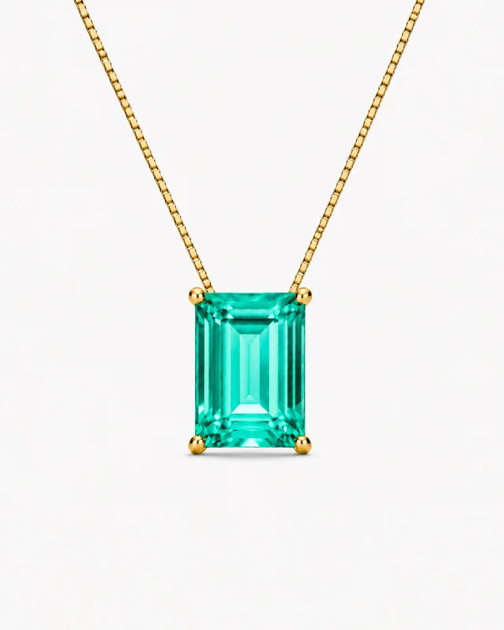 Colar Feminino Pedra Verde da Ilha Koralyn Banhado em ouro 24k