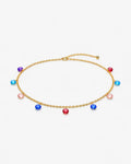 Colar Choker Aquarela Banhado em Ouro 24k com Zircônias Coloridas