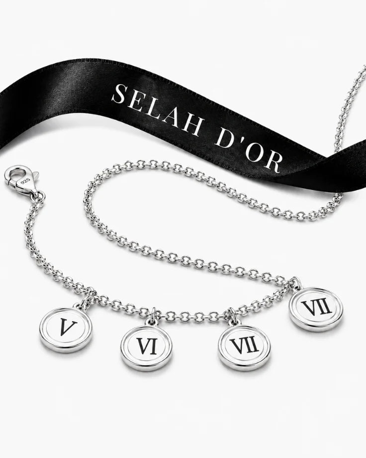Pulseira Feminina - Leges Dei Aeternae Banhada a Ouro Branco