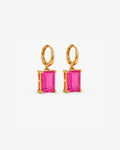 Brincos Karnak - Banhado a Ouro 24k com Zircônia Rosa