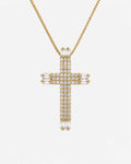 Colar Feminino Cruz Byzantium em Ouro 24k com Zircônia