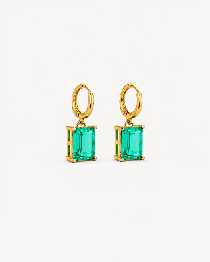 Brincos Thule - Banhado a Ouro 24k com Zircônia Verde