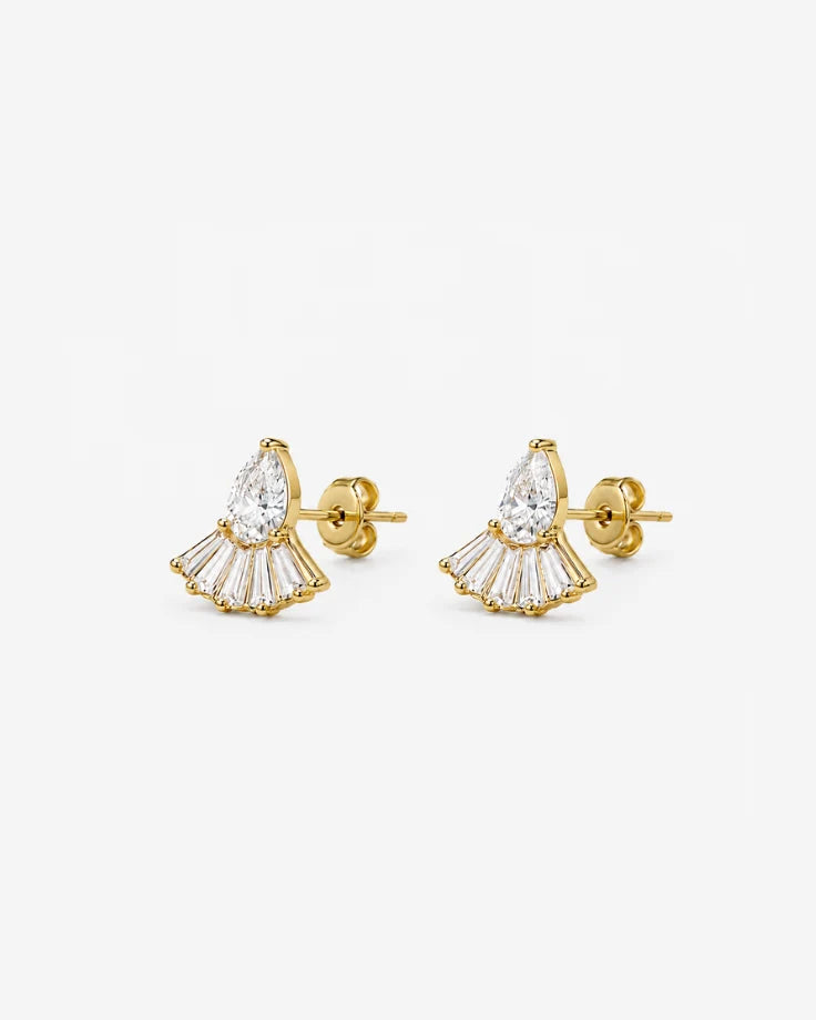 Brincos Femininos Alarivelle — Banhado a Ouro 24k com Zircônia