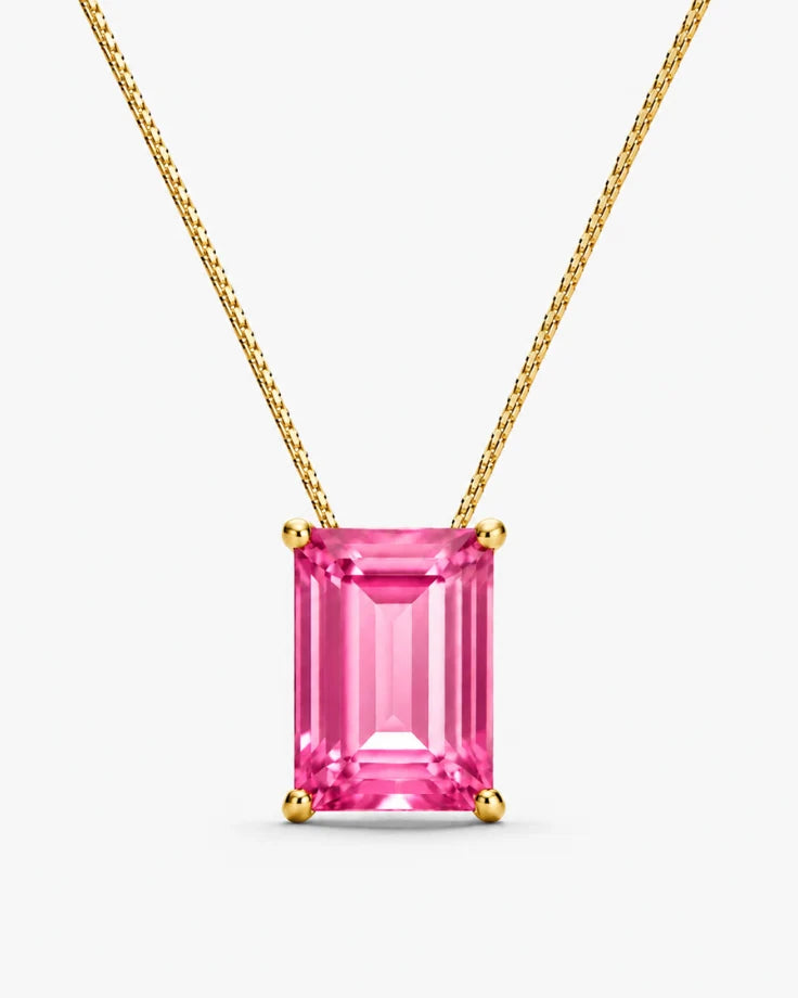 Colar Feminino Rhodon Rosa Banhado a Ouro 24k