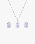Conjunto Feminino Vinland em Prata 925 com Zircônia Roxa