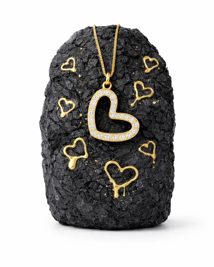 Colar Feminino - Coração Vazado Liminal Banhado em Ouro 24k